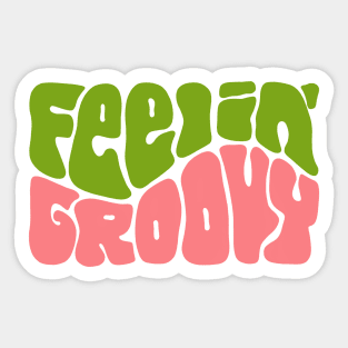 Feelin' Groovy Colorful Word Art Sticker